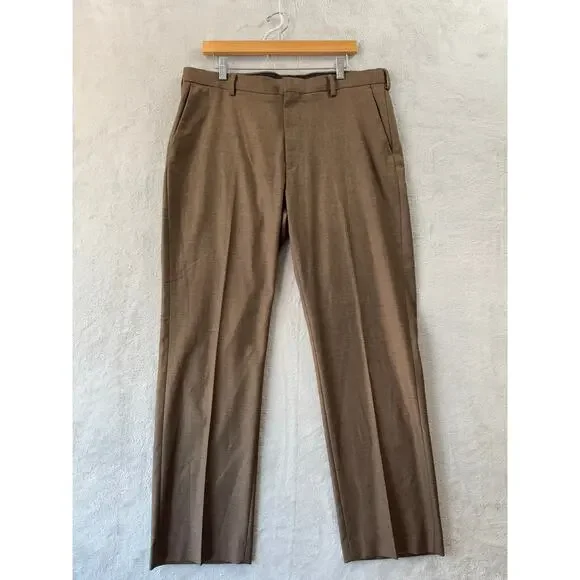 Murano Zac Fit Mens 36x32 Tan Brown Dress Pants Trousers Ultimate Modern Comfort - Picture 1 of 8